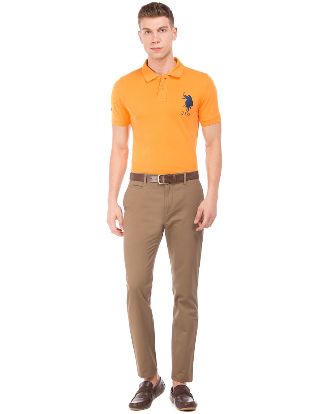 U.S. Polo Assn. Men Casual Wear Yellow T-Shirt